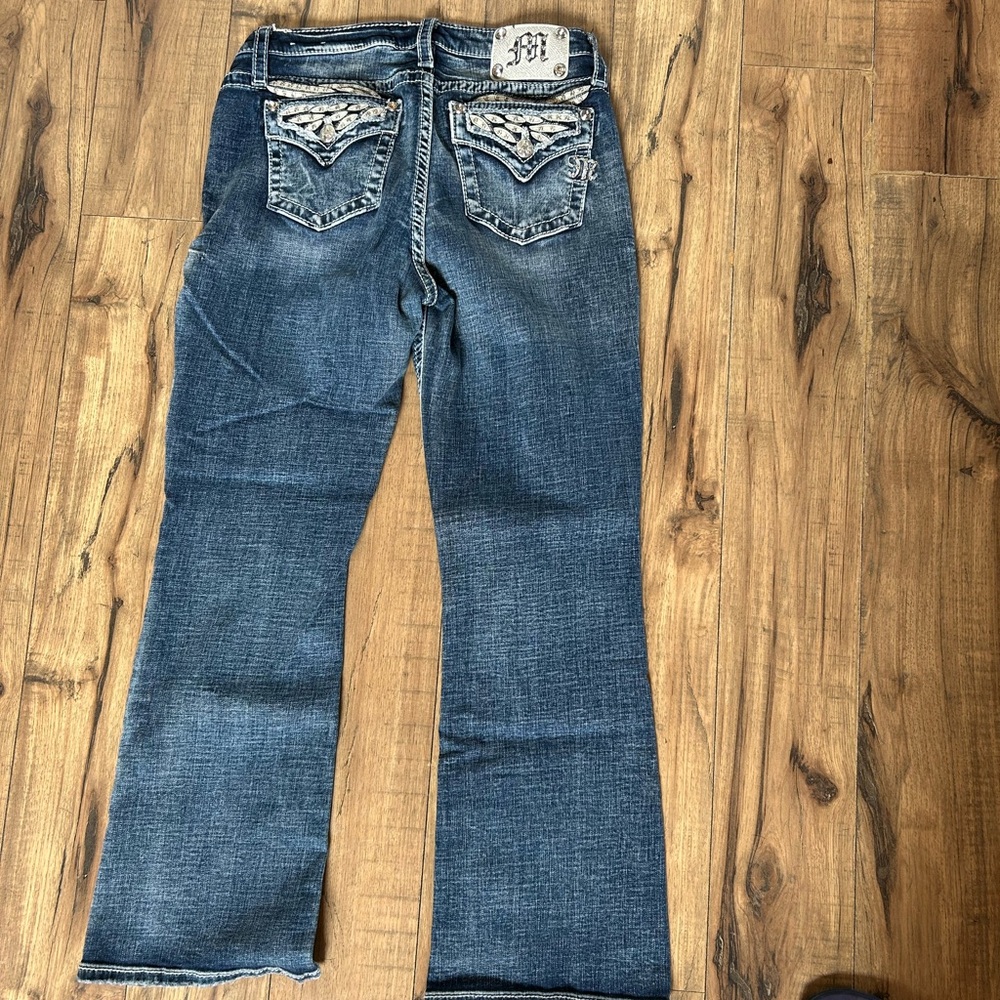 Miss Me Blue Embroidered Back-Pocket Bootcut Jeans